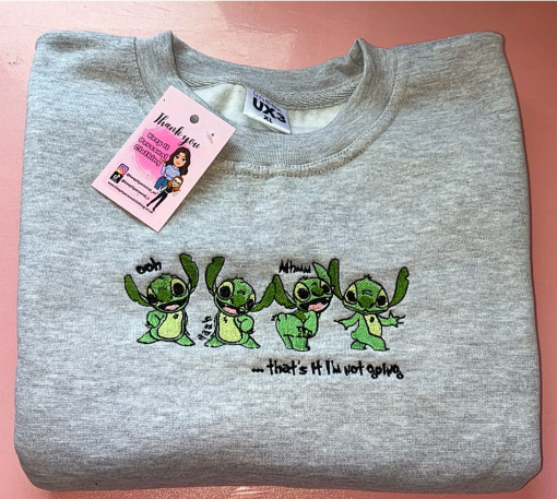 Stitch not going  Embroidered Sweatshirt