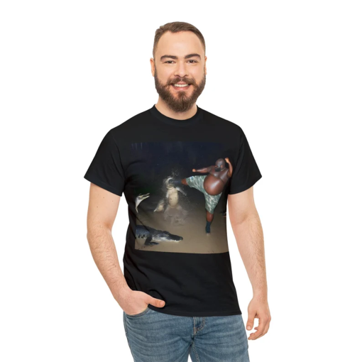 Man Kick Alligator In Swamp Shirt Tee, Gator, Crocodile, funny, viral, meme