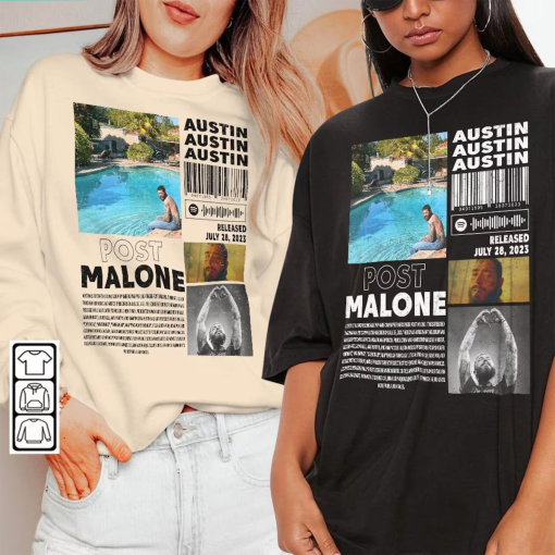 Post Malone Rap Music Merch Shirt, Austin Album Rap 90s Tee, Post Malone Tour Rapper Gift Bootleg Inspired Sweatshirt