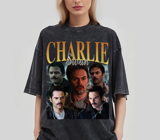 Charlie Swan Vintage Washed T-Shirt, Actor Homage Graphic Unisex Long Sleeve, Bootleg Retro 90’s Fans Hoodie Gift