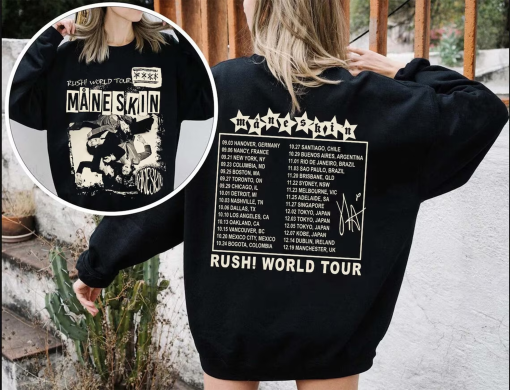 Retro Maneskin Rush World Tour 2023 Shirt, Vintage Maneskin Rush Tour Merch, Maneskin Concert 2023, Rush World Tour, Music Tour Shirt