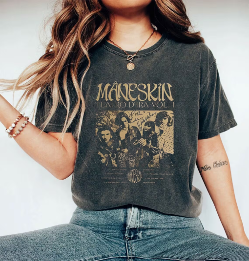 Vintage Maneskin Shirt, 2023 Maneskin Tour Tshirt Hoodie Shirt, Unisex Maneskin Rock Band Tee, Exclusive Maneskin Album Merch, Maneskin Tee