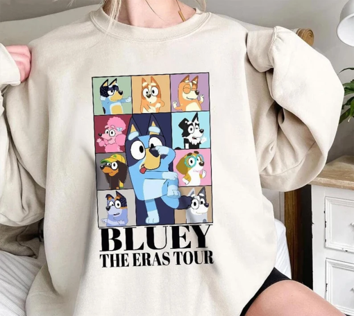 Bluey Eras Tour Sweatshirt, Bluey Family Shirt, Bluey Cartoon Shirt, Bluey Birthday Party Shirt, Eras Tour Bluey Shirt