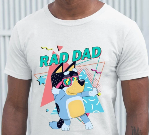 Retro 90s Bluey Bandit Rad Dad Sweatshirt, Rad Like Dad Shirt, Bluey Toddler Shirt, Family Matching Shir, Family Vacation Shirt