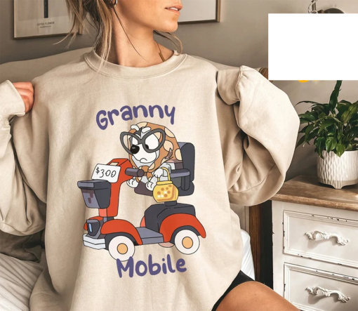 Bluey Muffin Heeler Granny Mobile Shirt,Muffin Heeler Shirt,Bluey And Bingo Family Shirt,Blue Dog Family Matching Shirt,100 Days Of School