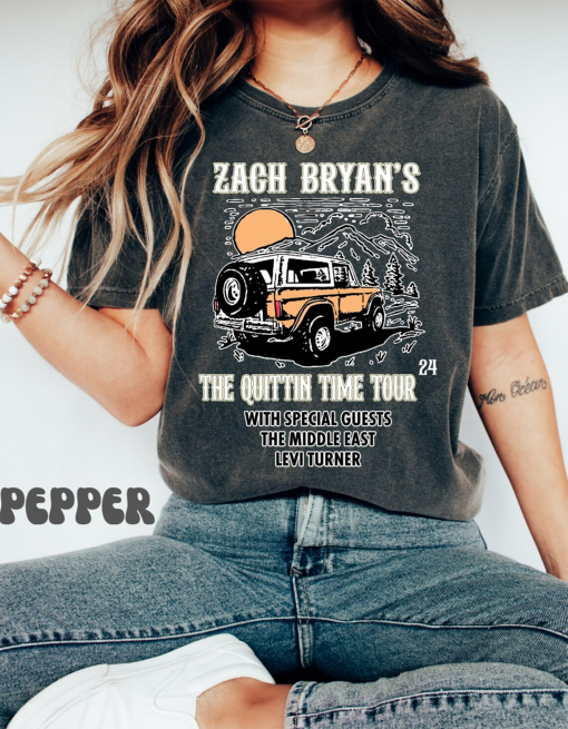 Zach Bryan The Quittin Time 2024 Tour Shirt, Zach Bryan Hoodie, Country Music Singer, American Heartbreak Shirt, Western Tee, Gift For Fan