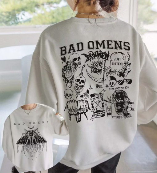 Vintage Bad Omens Shirt, Fade Reaper Tee Bad Omens Sweatshirt, Band Track List 2023 Merch The Concrete Forever Tour Shirt