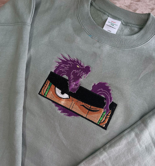 zoro embroidered, straw hats, embroidered sweater, anime sweatshirt, Swordsman, pirates king, monkey d luffy, anime shirt, anime hoodie, anime crewneck, one piece hoodie, roronoa zoro