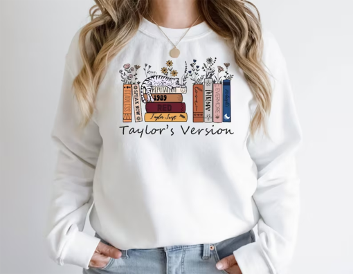 Albums As Books Sweatshirt, Crewneck Sweater, Folk Music Hoodie, Trendy Aesthetic For Book Lovers, Taylor’s Version, Country Music Hoodie