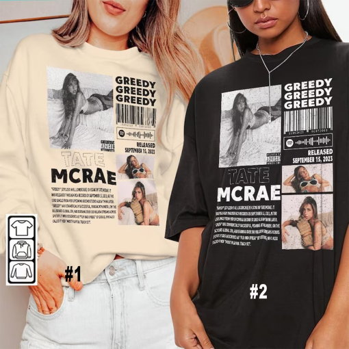 Tate McRae Music Merch Shirt, Tate McRae Greedy Album 90s Tee, Pop Rap Gift Bootleg Inspired Sweatshirt