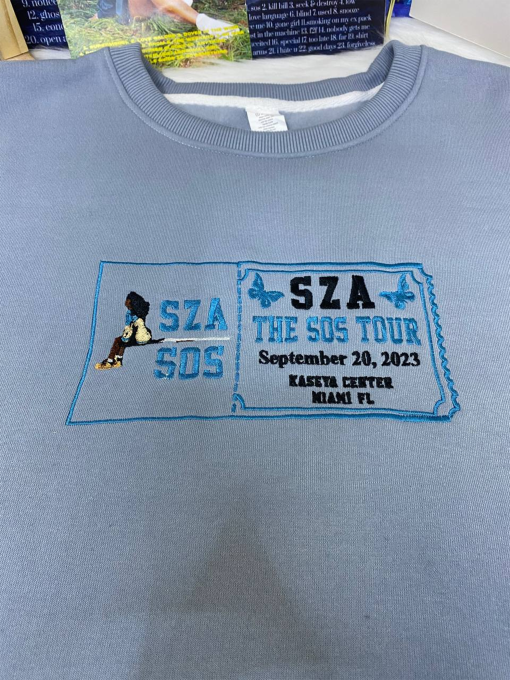 Custom SZA SOS Tour Ticket Embroidered Shirt