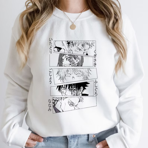 Jujutsu Kaisen Sweatshirt, JJK Gift, Jujutsu Kaisen Tee, Comic Strip tshirt, vintage style JJK, jjk lover gift, Jujutsu Kaisen Hoodie, JJK