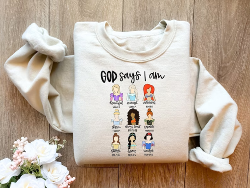 God Says That I Am Princess Shirt, Princess Squad Shirt, Princess Hoodie, Religious Kids Shirt ,Faith Sweater,Princess Bible Verse Shirt