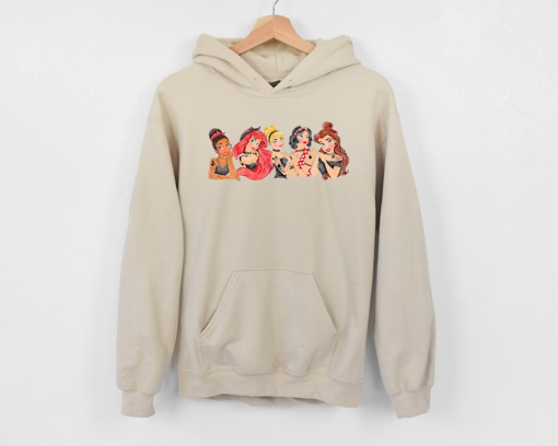 Disney Rocker Princess Swetashirt, Disney Punk Princess Sweatshirt, Disney Princesses Sweatshirt, Tattoo Sweatshirt, Disney Vacation Sweater