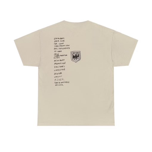 Vultures Kanye West Album T-Shirt: Featuring New Logo & Tracklist , Perfect for Fans and Concert Wear, Unique Music Lover Gift