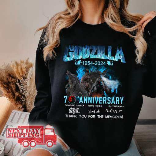 70th Anniversary Godzilla Gildan Sweatshirt| Thank You For THe Memories Tshirt Gift For Fans| Godzilla 1954-2024 Tee