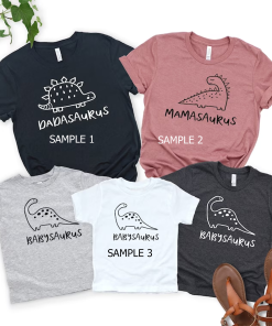 Dinosaur Family Shirts, Mamasaurus Dadasaurus Babysaurus Shirt,…