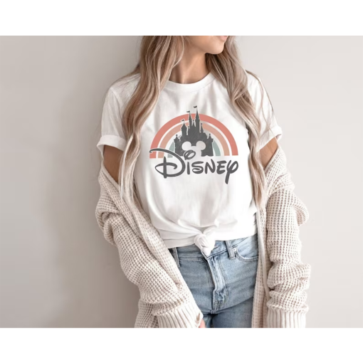 Disney Rainbow Castle Shirt, Disney Castle Shirt, Disney Family Shirt, Disney Retro Shirt,Disneyworld Shirt, Disneyland Shirt