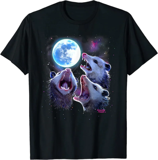 Three Possums Howling at Moon shirt, Like 3 Wolves T-shirts, Opossum Lover t-shirt, Funny Possum tshirt, funny opossum shirt, possum gifts