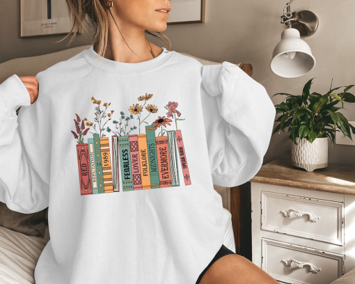 Albums As Books Sweatshirt, Trendy Aesthetic For Book Lovers, Crewneck Sweater, Folk Music Hoodie, Country Music Hoodie, Rock Music Sweater