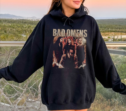 Vintage Bad Omens 90S Y2k Retro Bootleg Tour 2023 Sweatshirt Band Shirt Rock Music Hoodie, T Shirt, Long Sleeve, Sweatshirt, Hoodie