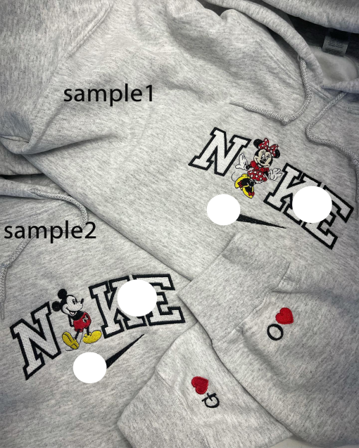 Classic Disney Mickey Mouse or Minnie Mouse Embroidered Crewneck Sweatshirt