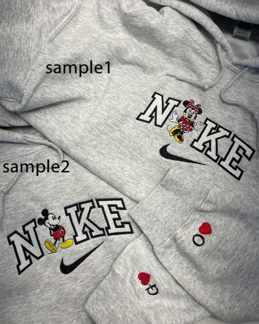 Classic Disney Mickey Mouse or Minnie Mouse Embroidered Crewneck Sweatshirt