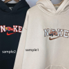 Sweatshirt Crewneck Brown Mocha Embroidered Single Swoosh