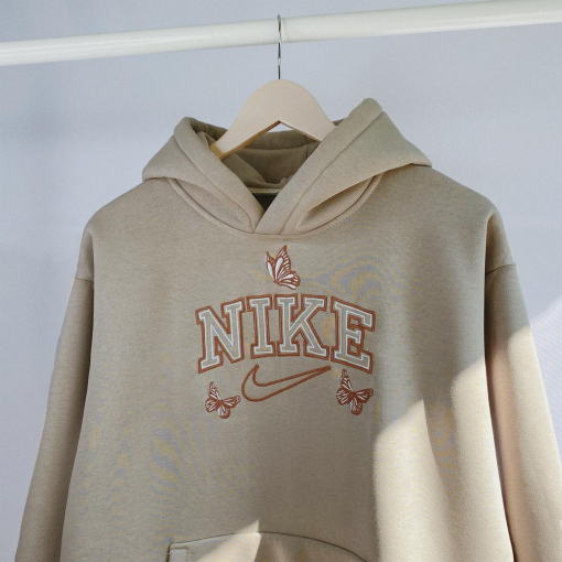 Sweatshirt Crewneck Brown Mocha Embroidered Single Swoosh