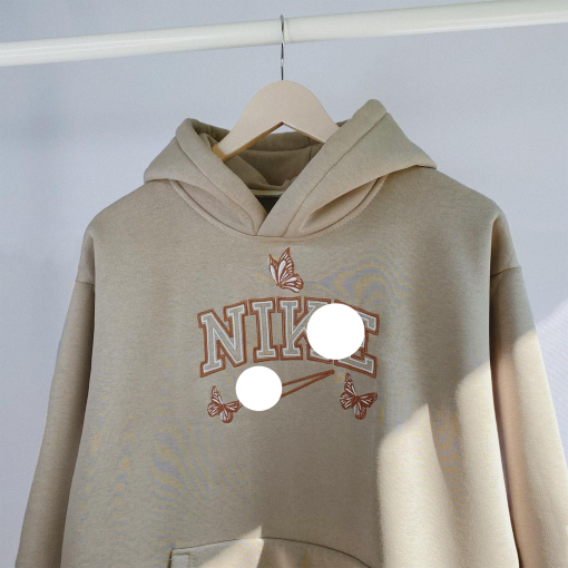 Sweatshirt Crewneck Brown Mocha Embroidered Single Swoosh