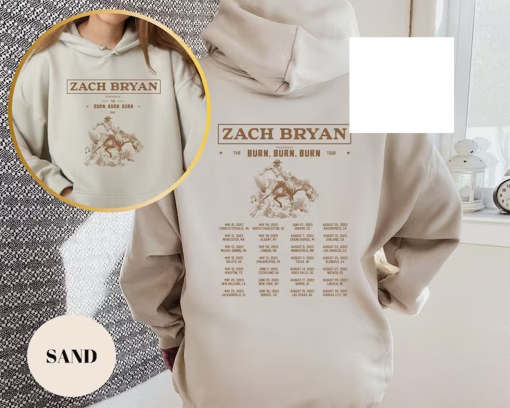 Zach Bryan The Burn Burn Burn Tour 2023 Hoodie For Fan, Zach Bryan Concert Fan Sweatshirt, Zach Bryan Country Music Hoodie, Zach Bryan 2023