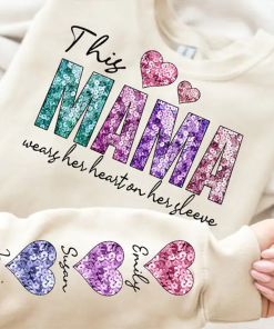 This MAMA Wear her Heart shirt, Faux…