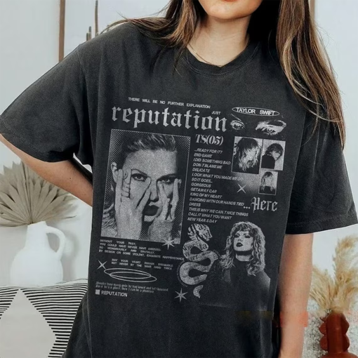 Vintage Reputation T-Shirt, The Eras Tour Shirt, Reputation Shirt, Eras Tour Tee, Reputation Track List Shirt, The Eras Swifties Shirt