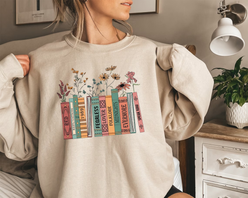 Albums As Books Sweatshirt, Trendy Aesthetic For Book Lovers, Crewneck Sweater, Folk Music Hoodie, Country Music Hoodie, Rock Music Sweater