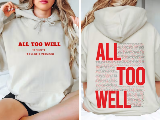 All Too Well Hoodie, 10 Minute Taylor’s Version Hoodie, Taylor Merch Hoodie, Taylor Crewneck Swift Gift, Crewneck Hoodie, Eras tour shirt