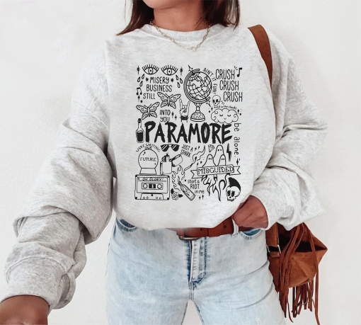 Paramore Doodle Art Shirt,Tour Shirt, Vintage Paramore Album Lyric Merch Tee Sweatshirt Hoodie, Paramore Tattoo Tour, Music Tour