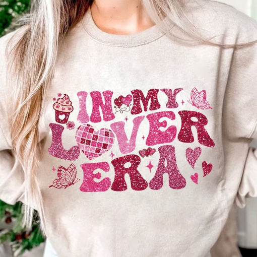 In My Lover Era, Heart Valentine Shirt, Valentines Day Sweatshirt, Retro Valentine T-Shirt,Loved Mama Shirt, Love Vibes, Happy Valentine