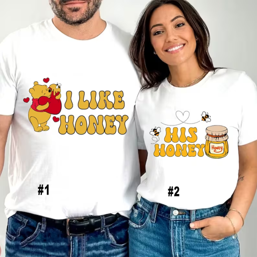 I Like Honey, His Honey T-Shirt, Happy Valentine’s Day Shirt, Winnie The Pooh Valentine, Cute Valentine Gift, Magical Valentines Day, Winnie Pooh