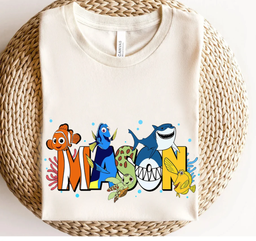 Personalized Finding Nemo Character Name Shirt, Custom Girl Tee, Name Kids Shirt, Custom Boy Shirt, Custom Name Disney Family Matching Tee