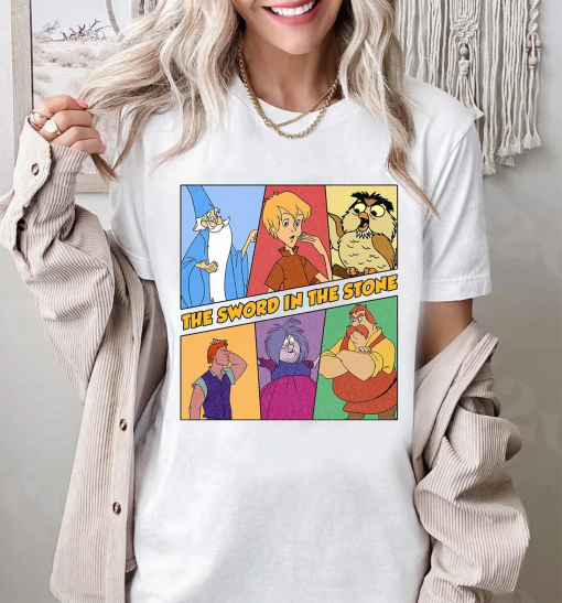 Disney Sword In The Stone Retro 90s Characters Shirt, Mad Madam Mim Shirt, Disney Villains Shirt, Disneyland Family Matching Tee