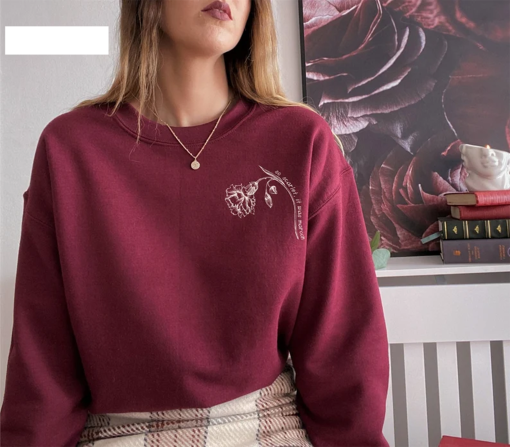 Maroon Sweatshirt | So Scarlet it was Maroon Sweater | Swiftie Subtle Merch | Maroon Carnation Crewneck | Swiftie Gift