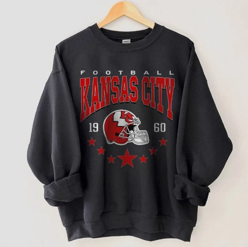 Kansas City Football Sweatshirt, Vintage Style Kansas City Football Crewneck, Football Sweatshirt, Kansas City Hoodie, Kansas City Fan Gifts