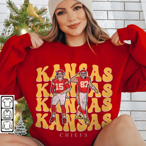 Travis Kelce vs Patrick Mahomes Kansas City Football Shirt, Chiefs football Sweatshirt, Football 90s Gift For Fan