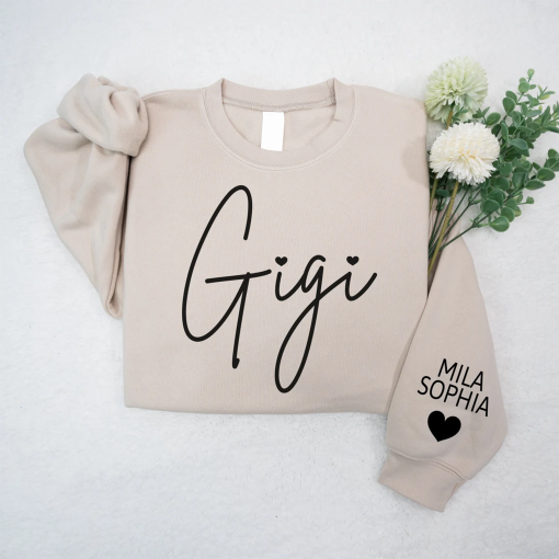 Personalized Gigi Sweatshirt, Gigi With Grandkids Names Crewneck, Gift For New Gigi, Pregnancy Reveal, Christmas Gigi Sweater, Gigi Gift