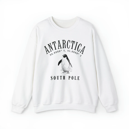 Antarctica Sweatshirt, Antarctica Crewneck, South Pole Pullover, Penguin Sweater Unisex Heavy Blend Crewneck