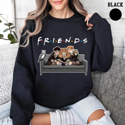 Magical Wizard Friends Crewneck Sweatshirt, Harry Potter Friends Sweatshirt, Witch Friends Shirt, Wizard Book Lover Pullover Sweatshirt