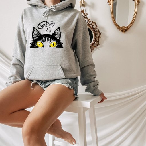 Cat Mama Sweatshirt, Who Is There Hoodie, Funny Cat Sweatshirt, Cat Lover Gift, Plus size Hoodies