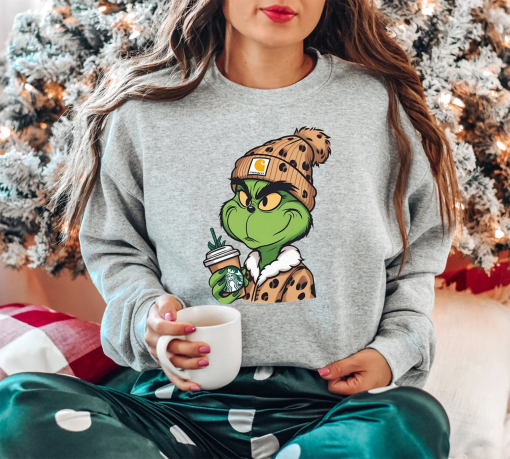 Boujee Grinch Sweatshirt, Grinch Leopard Sweatshirt, Grinch Starbucks Sweatshirt , Grinch in Carhartt, Grinchmas Shirt, Christmas Shirt