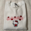 Embroidered Sweatshirt Cute Kitty Valentines Day Gift For Her or Him Unisex Crewneck Very Soft and Cozy