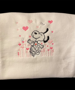 Snoopy Heart Embroidered Sweatshirt